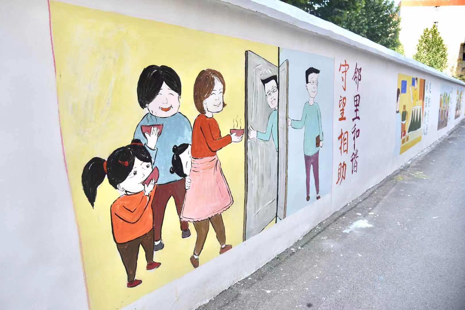 真美这个小区的墙面穿上了彩绘文明新衣德州云德州晚报全媒体