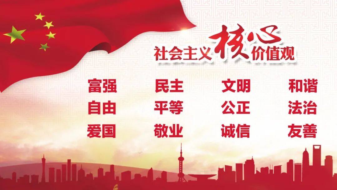 富强,民主,文明,和谐;自由,平等,公正,法治;爱国,敬业,诚信,友善