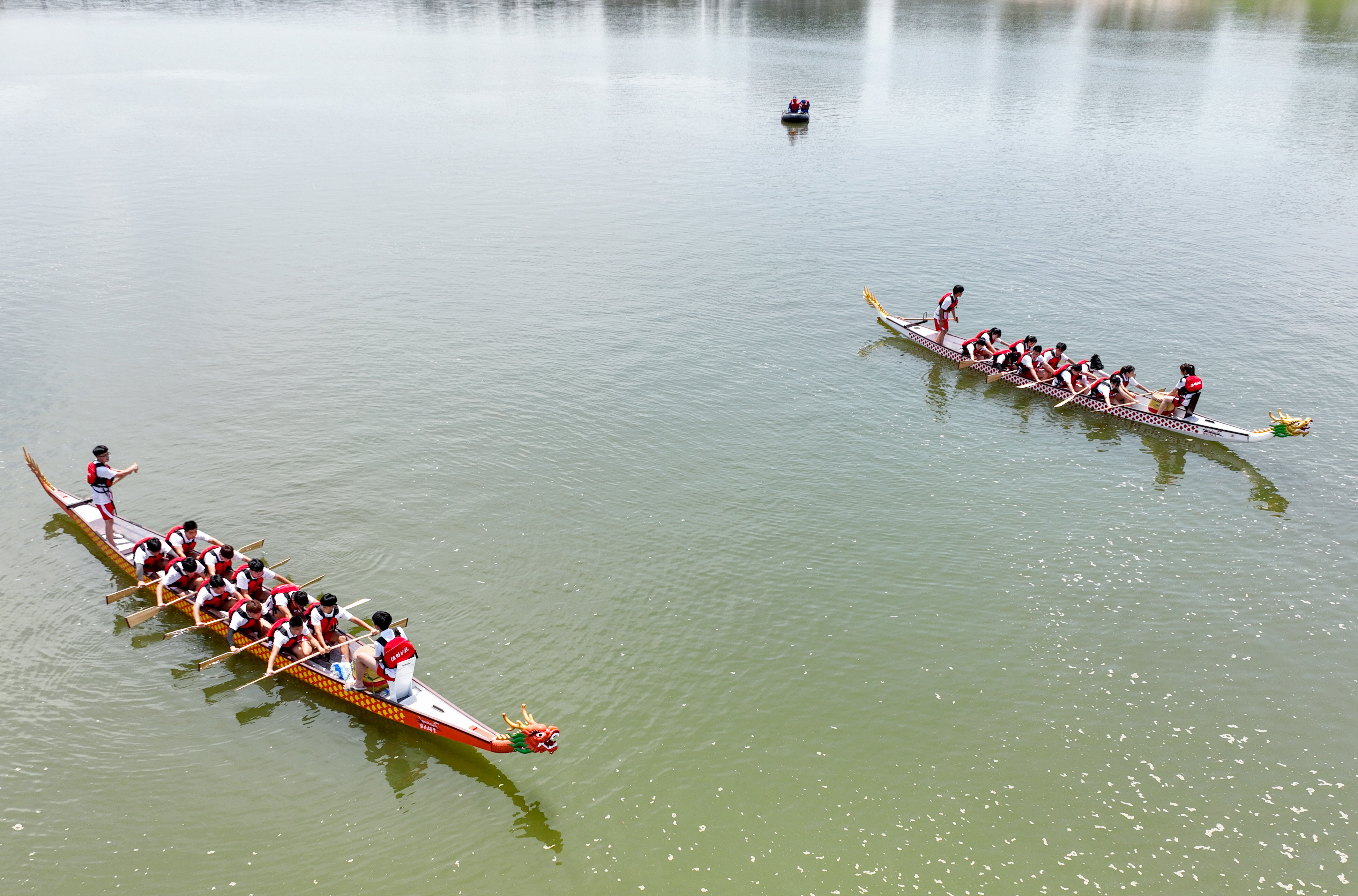 鼓声响棹桨起京杭大运河内龙舟竞渡德州非遗迎端午德州云德州晚报全